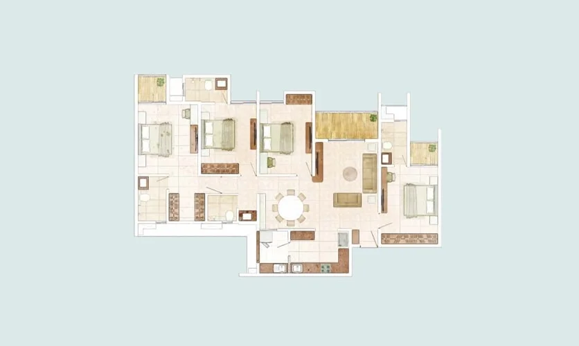 Rohan Saroha Bhugaon 4BHK Floor Plan Image